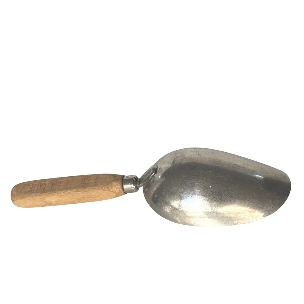 Vintage A&S 1/4‎ Cup Aluminum Scoop Wood Handle Advertising Palos Verdes CA